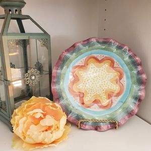 Mackenzie Childs Vintage Ruffled Edge Plate